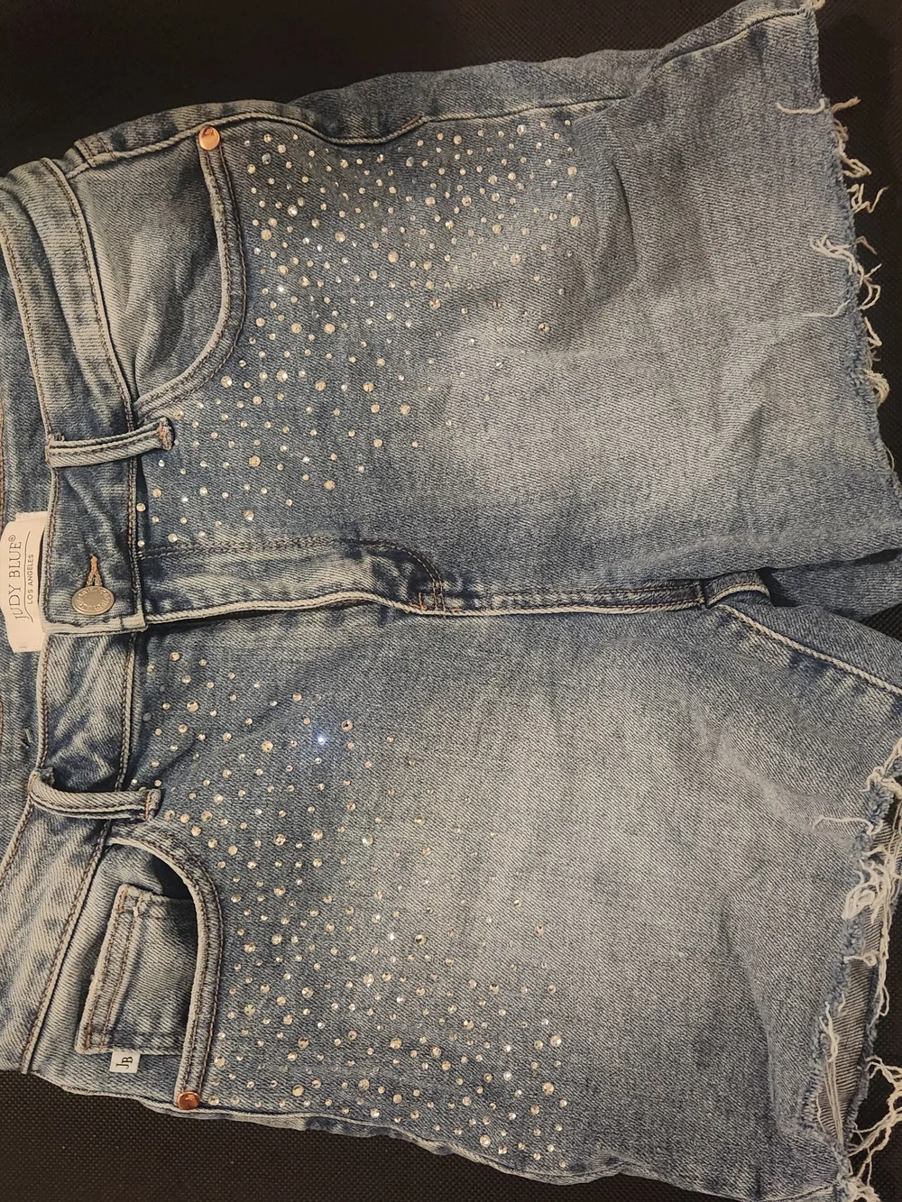 Judy Blue Light Blue Rhinestone Shorts - Picture 1 of 3